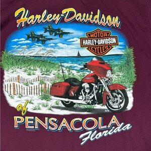 Harley Davidson Pensacola Florida Bike On The Beach Graphic T-Shirt Size Large